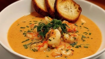 Cremige Krabben- und Garnelen-Bisque