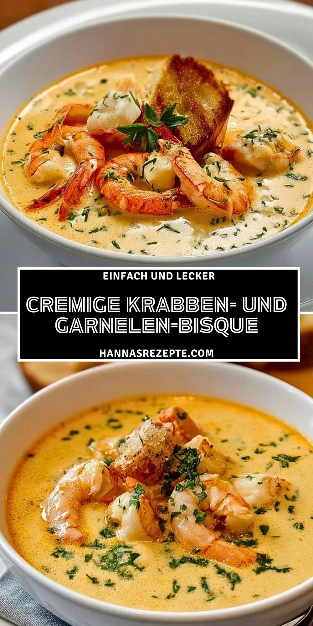 Cremige Krabben- und Garnelen-Bisque