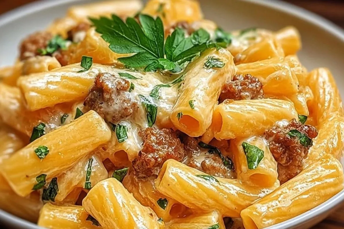 Cremige Rigatoni mit Salsiccia