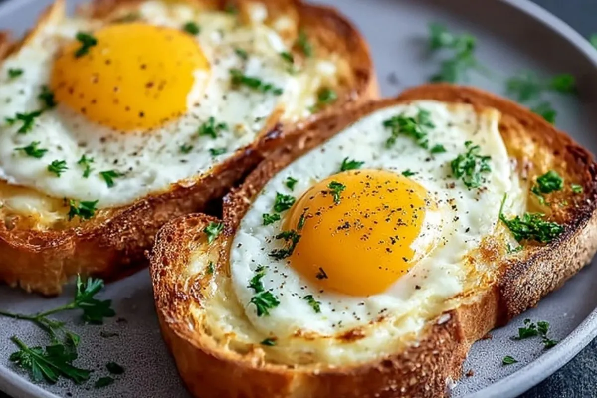 Eier-Käse-Toast aus der Heißluftfritteuse