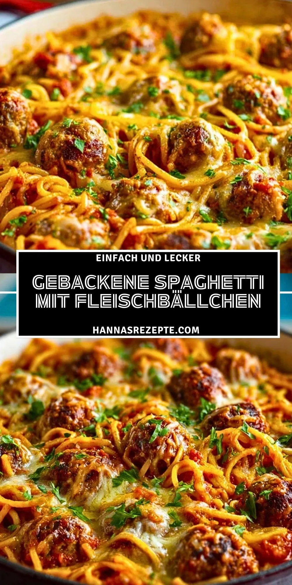 Gebackene Spaghetti mit Fleischbällchen