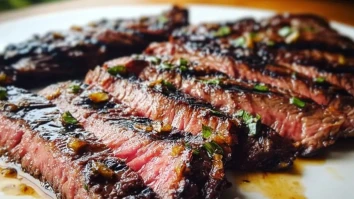 Gegrilltes Skirt Steak mit Honig-Knoblauch
