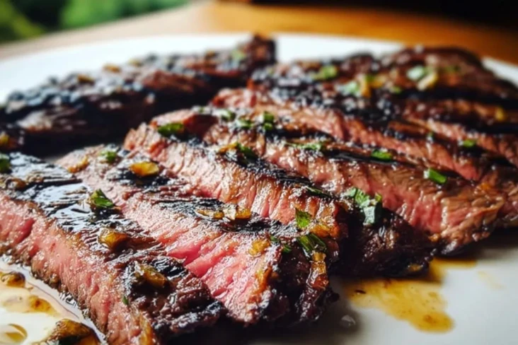 Gegrilltes Skirt Steak mit Honig-Knoblauch