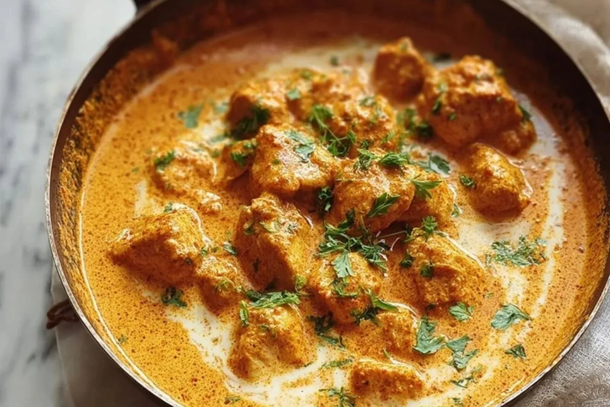 Hausgemachtes Butterhähnchen mit Kokosmilch