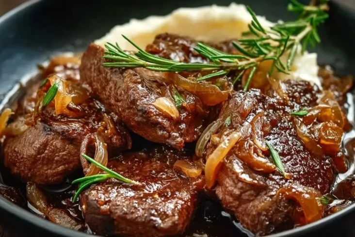 Karamellisierte Zwiebel-Rinderleber