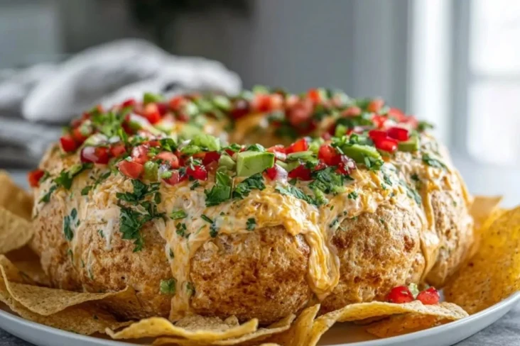 Weihnachtlicher Taco-Käseball-Kranz