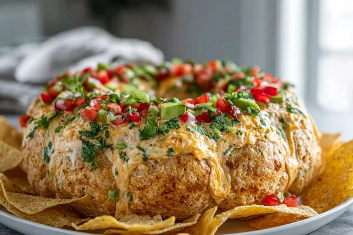 Weihnachtlicher Taco-Käseball-Kranz