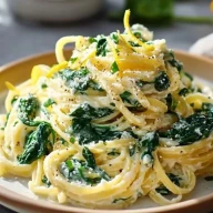 Zitronen-Ricotta-Pasta mit Spinat