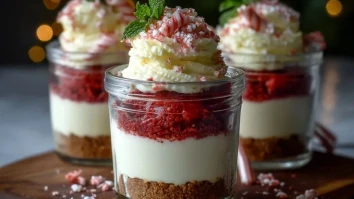 Zuckerstangen Cheesecake Parfaits