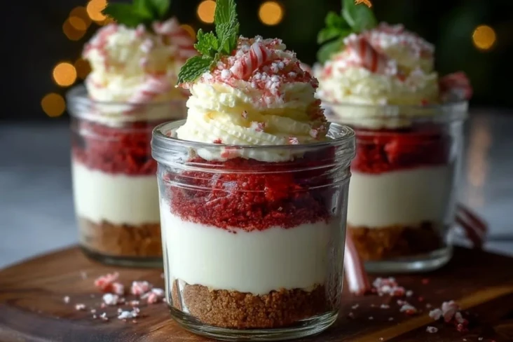 Zuckerstangen Cheesecake Parfaits