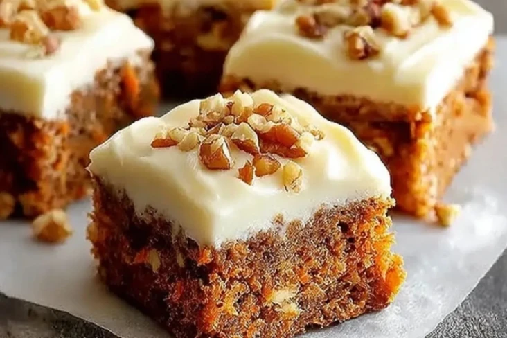 Dekadente Karottenkuchenriegel mit Frischkäseglasur