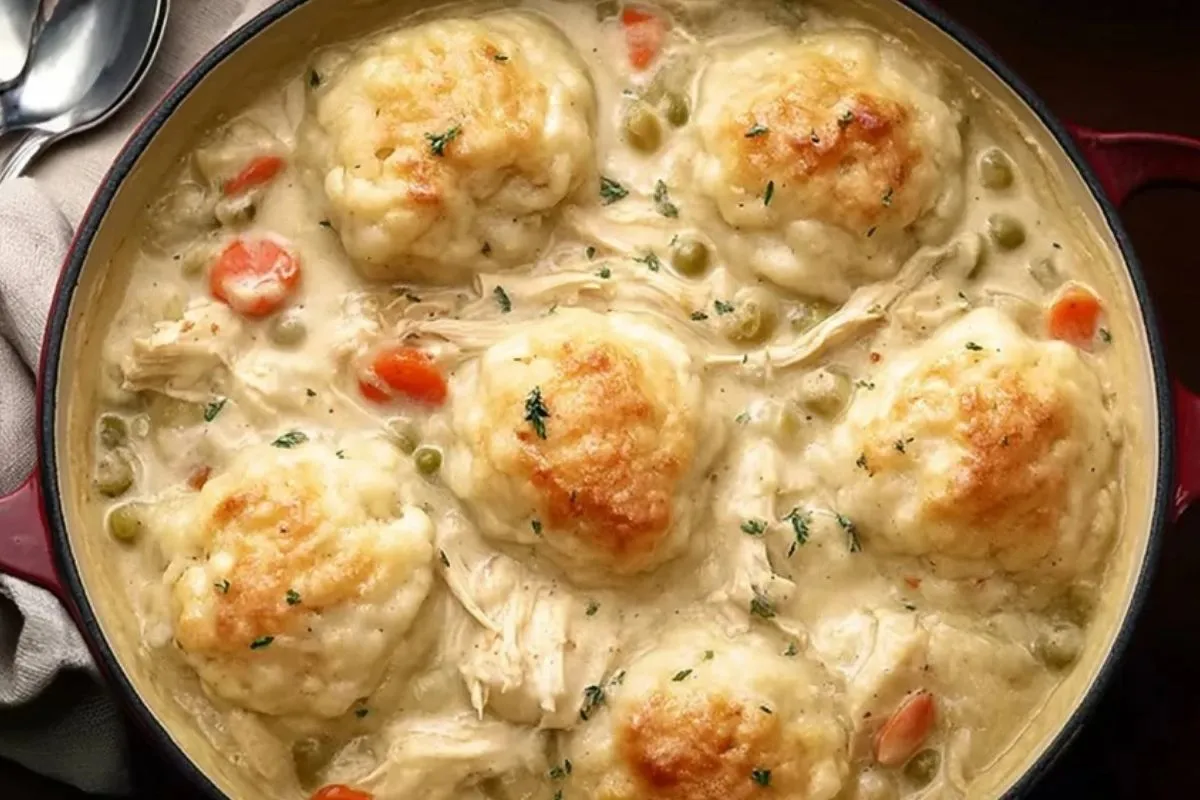 Einfache Hühnchen und Knödel mit Brötchen