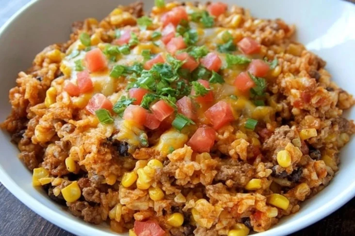 Einfache Mexikanische Reisauflauf aus einem Topf