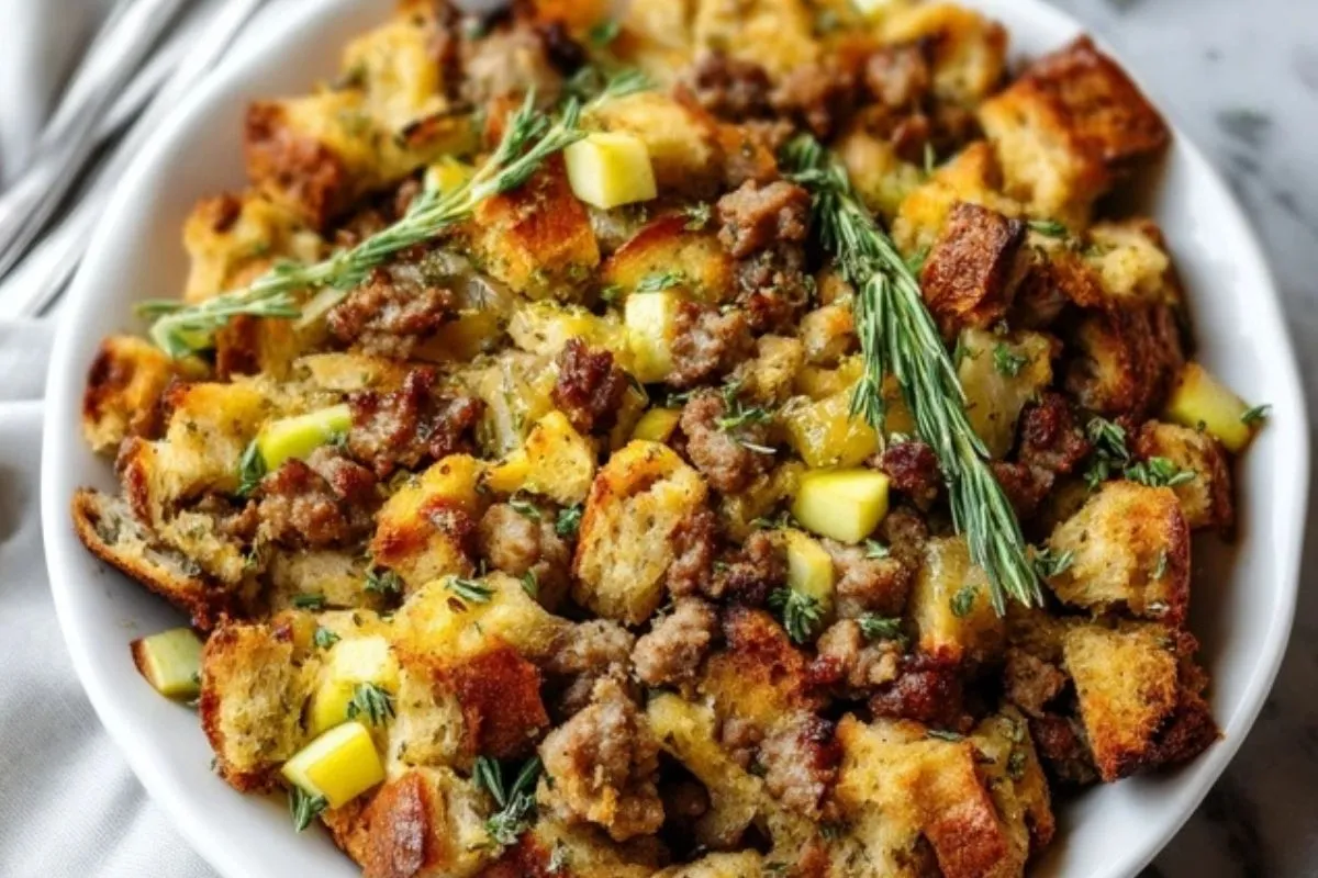 Einfache Wurst-Apfel-Füllung