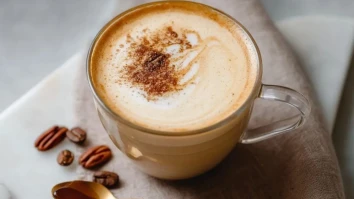 Einfacher Heißer Ahorn-Brauner Butter Latte