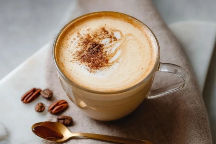 Einfacher Heißer Ahorn-Brauner Butter Latte