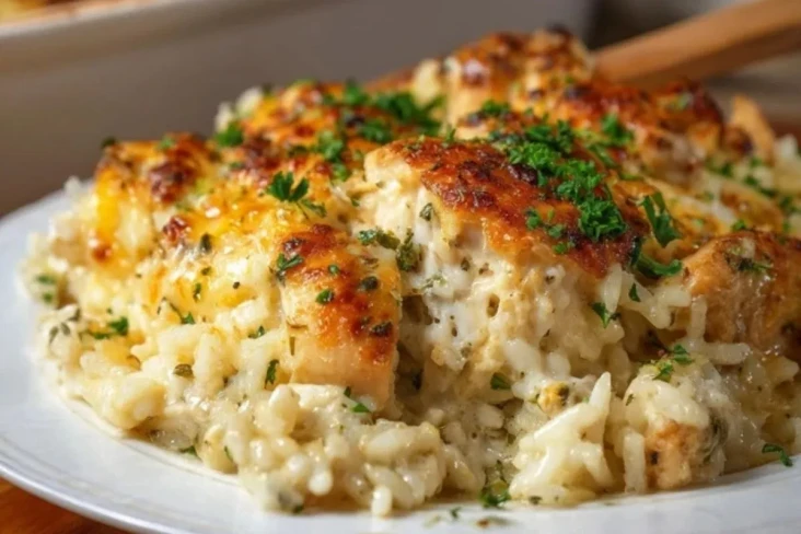 Engel-Hühnchen-Reis-Auflauf