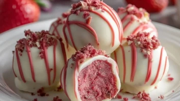 Erdbeer-Velvet-Cheesecake-Trüffel