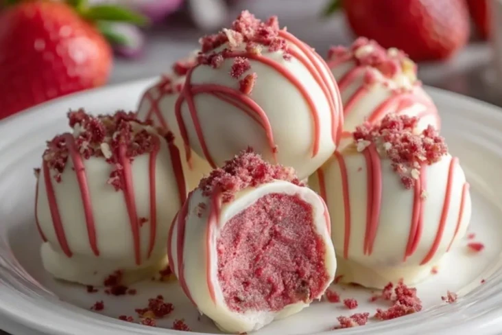 Erdbeer-Velvet-Cheesecake-Trüffel