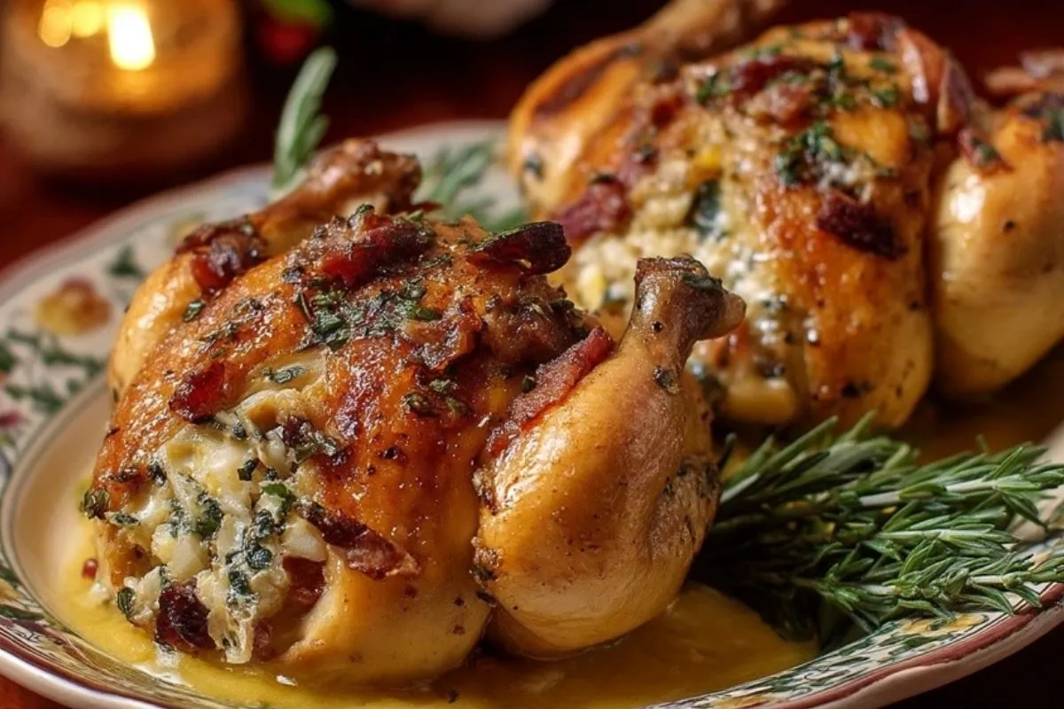 Gefüllte Cornish-Hühner