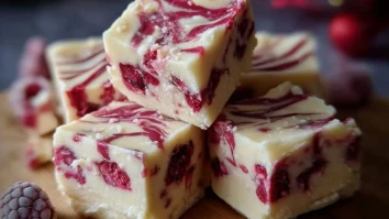 Himmlischer Weißer Schokoladen-Raspberry-Weihnachtsfudge