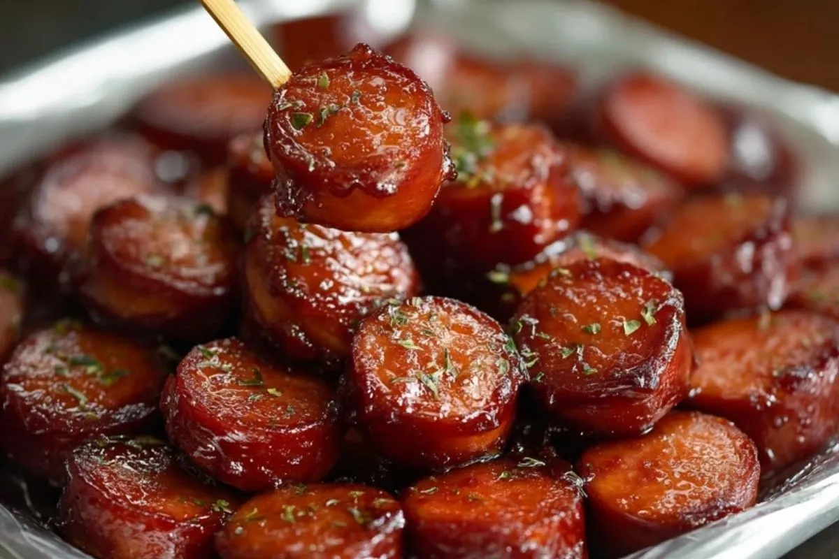 Karamellisierte Kielbasa Happen