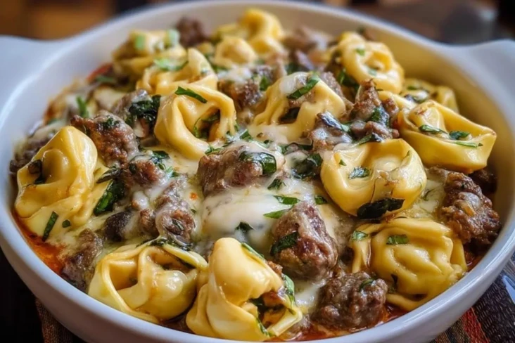 Käse-Steak Tortellini in Reichhaltiger Provolonesauce