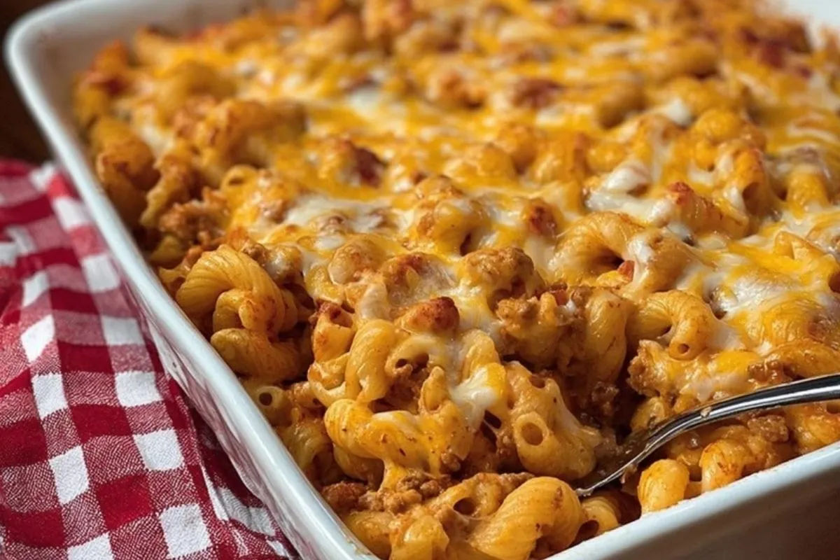 Käseburger Pasta Auflauf