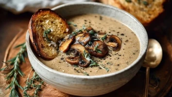 Beste Pilzsuppe mit Frischen Cremini-Pilzen