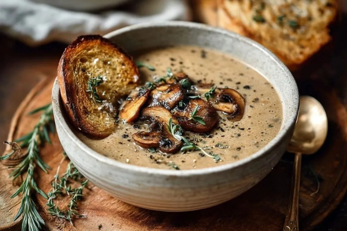 Beste Pilzsuppe mit Frischen Cremini-Pilzen