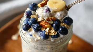 Blaubeer Overnight Oats Mit Joghurt