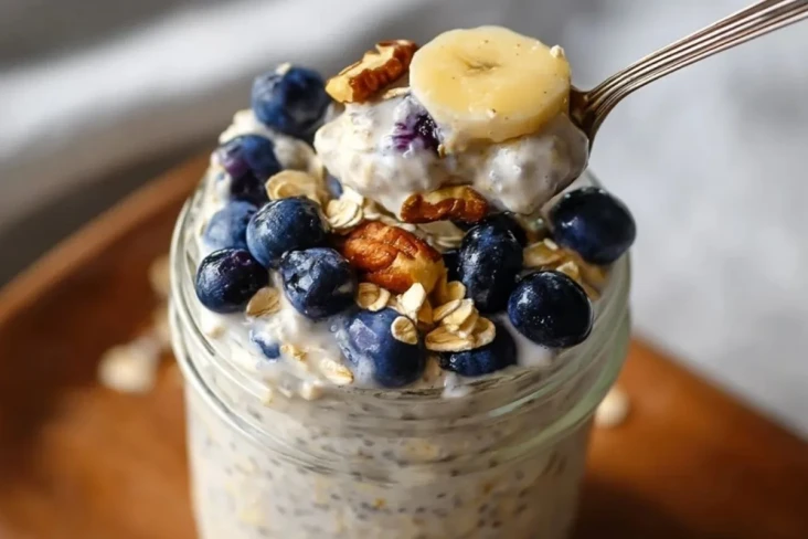 Blaubeer Overnight Oats Mit Joghurt
