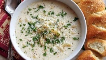 Cremige Knoblauch-Parmesan-Suppe