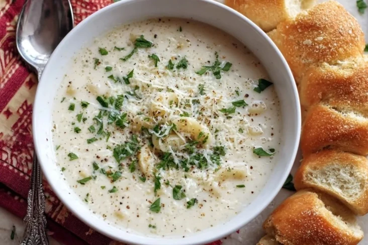 Cremige Knoblauch-Parmesan-Suppe