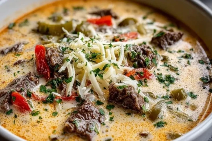 Cremige Philly Cheesesteak Suppe