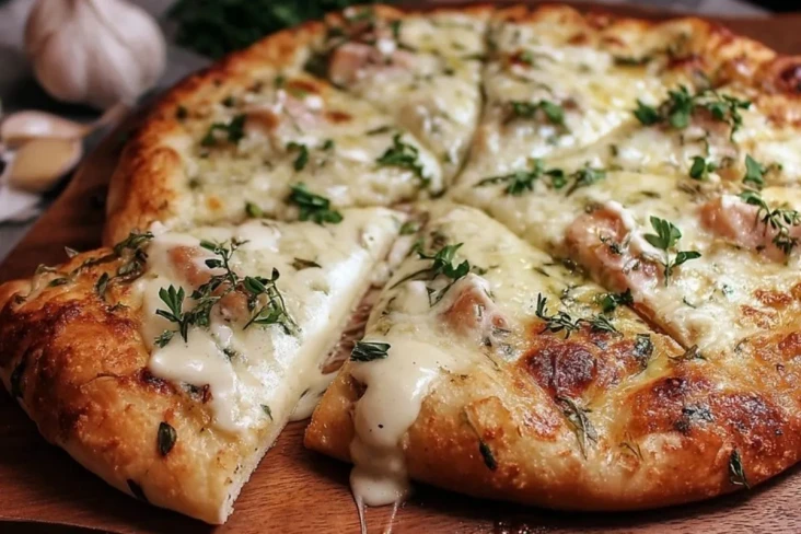 Cremige Weiße Knoblauch-Pizzasoße