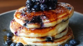 Die Flauschigsten Heidelbeer-Pfannkuchen