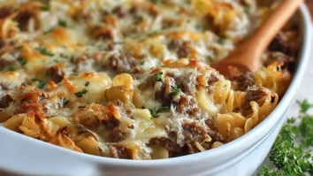 Einfacher Französischer Zwiebel-Rindfleisch-Auflauf