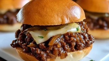 Französische Zwiebelfleisch-Sloppy Joes