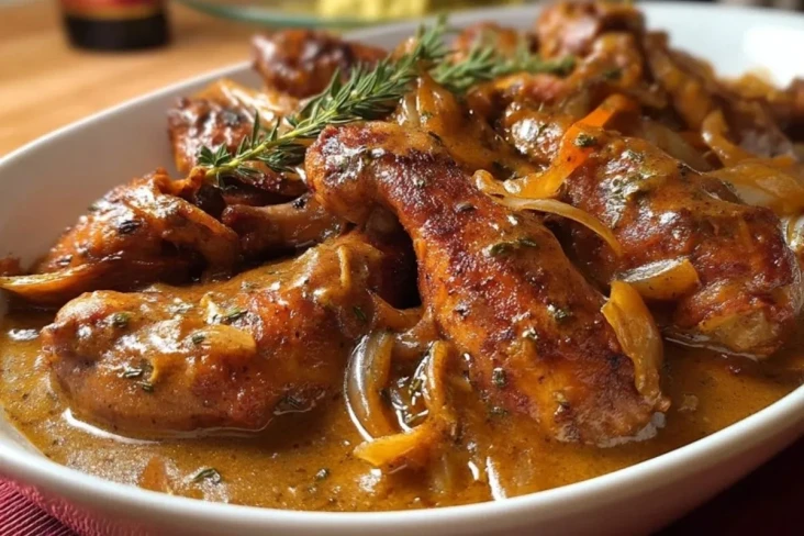 Geschmorte Truthahnflügel in Soße