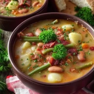 Hausgemachte Deutsche Bohnensuppe