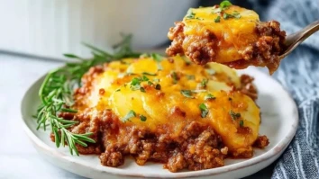 Hausgemachter Hackfleisch- und Kartoffelauflauf