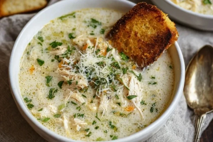 Knoblauch-Parmesan-Hühnchensuppe
