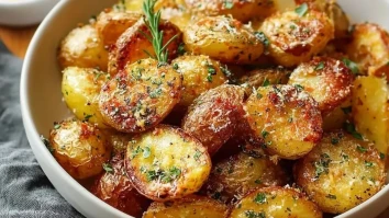 Knoblauch Parmesan Röstkartoffeln