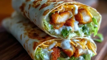 Knuspriger Chicken Ranch Wrap