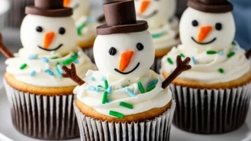 Schneemann Cupcakes