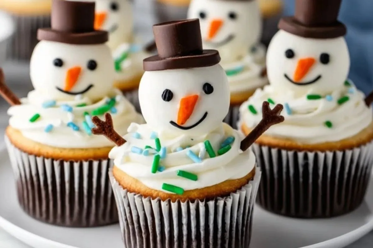 Schneemann Cupcakes
