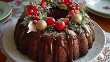 Schokoladen-Gugelhupf-Weihnachtskranz