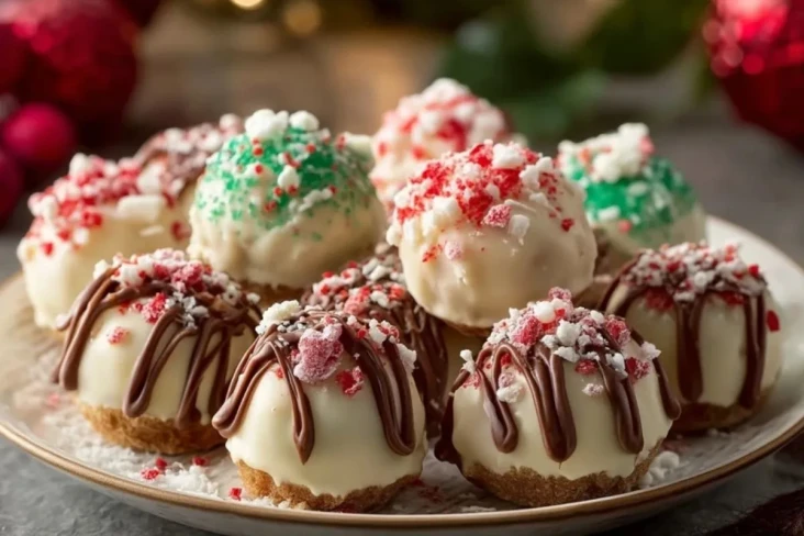 Weihnachtliche Käsekuchen-Bälle Ohne Backen