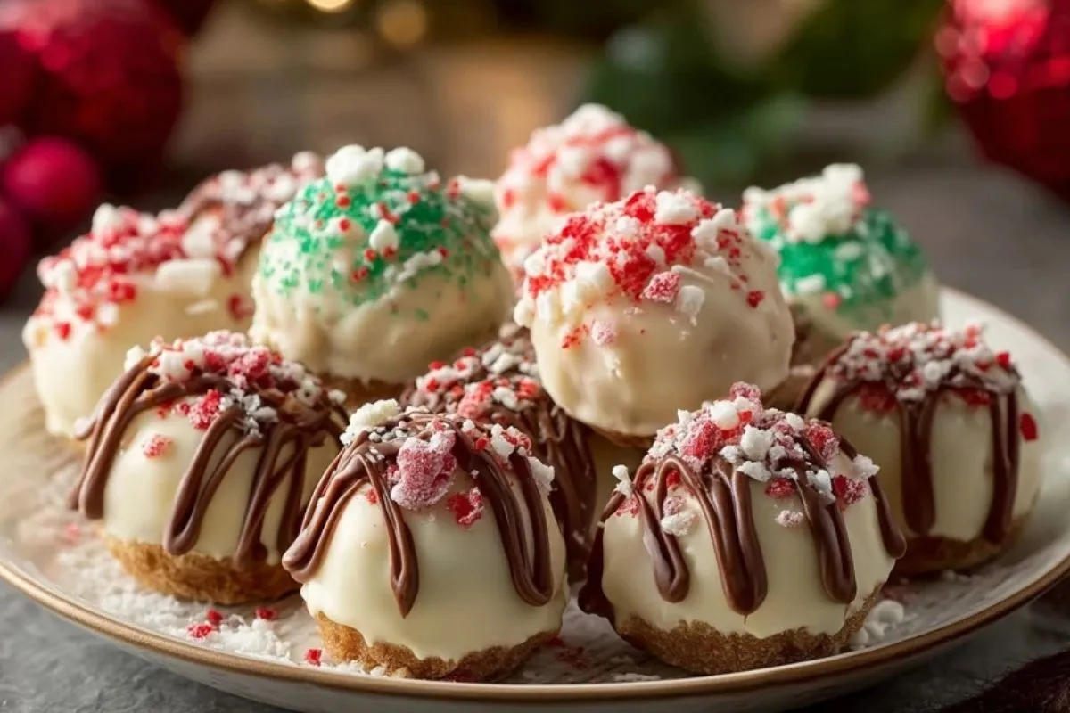 Weihnachtliche Käsekuchen-Bälle Ohne Backen